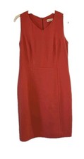 Ann Taylor Women's Size 8 Sleeveless Sheath Dress Salmon Lined Career Zipper