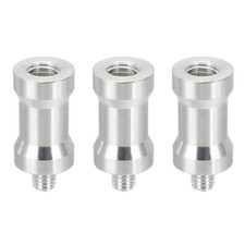 3pcs M8 Female to M6 Male Camera Spigot Screw Converter Tripod Adapter Silver