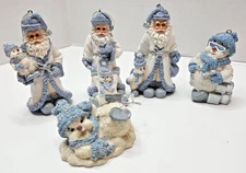Vintage 1990s Encore Group "Snow Buddies" Lot of 5 Resin Figurines *Pre-Owned*