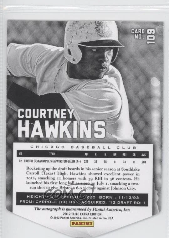 2012 Elite Extra Edition /50 Courtney Hawkins #109 Auto - Image 2 of 2