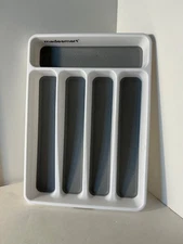 MadeSmart Drawer Organizer Flatware Tray  White/black inlay 12.75”x9.13”x1.88”