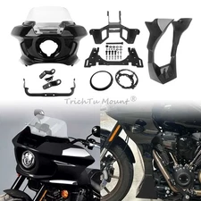 Front Fairing Windshield Bracket Mount Kit+Fairing Spoilers For Harley Softail