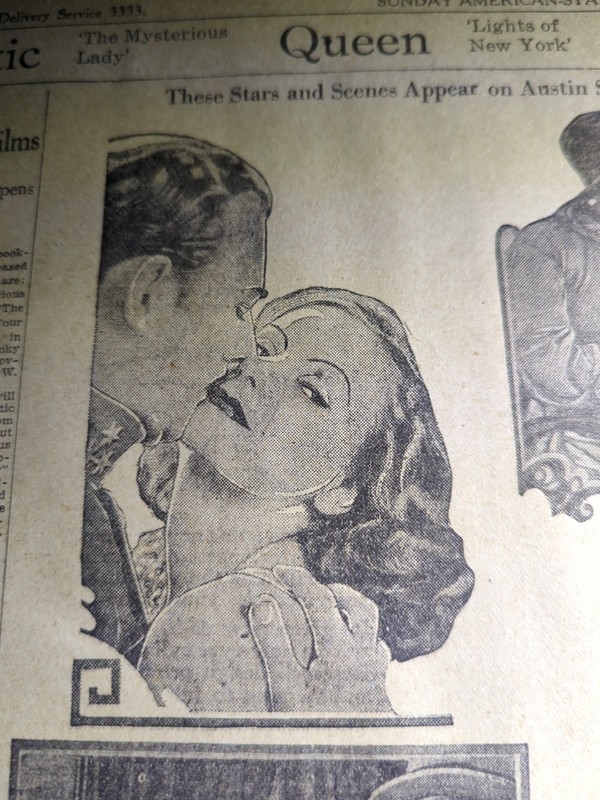 AUG 12, 1928 NEWSPAPER PAGE #1051-   GRETA GARBO, BILLIE DOVE MOVIE ADS