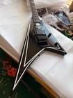 Black 6 String V Shape Electric Guitar Rosewood Fretboard Floyd Bridge