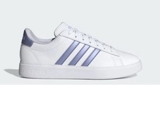 Adidas Women's Grand Court 2.0 'White Blue Spark Metallic' Shoes Size 9
