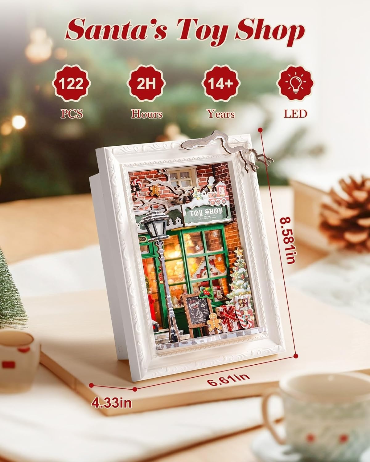 Rolife Santa's Toy Shop 3D Wooden Puzzle DIY Doll House Kit With Furniture Gifts