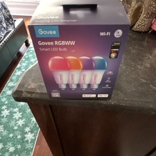 Govee RGBWW Smart LED Bulb Wi-Fi Multicolor Dimmable 4 Pack, Alexa Google