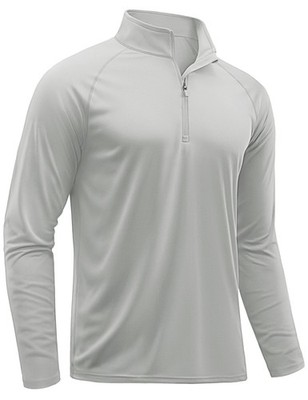 UPF50+ Men's 1/4 Zip Sun Block UV Shirts Long Sleeve Performance Fishing T-Shirt