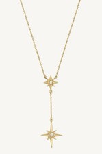 DOWER & HALL 14CT YELLOW GOLD & DIAMOND NORTH STAR DOUBLE NECKLACE BNWT £1075 