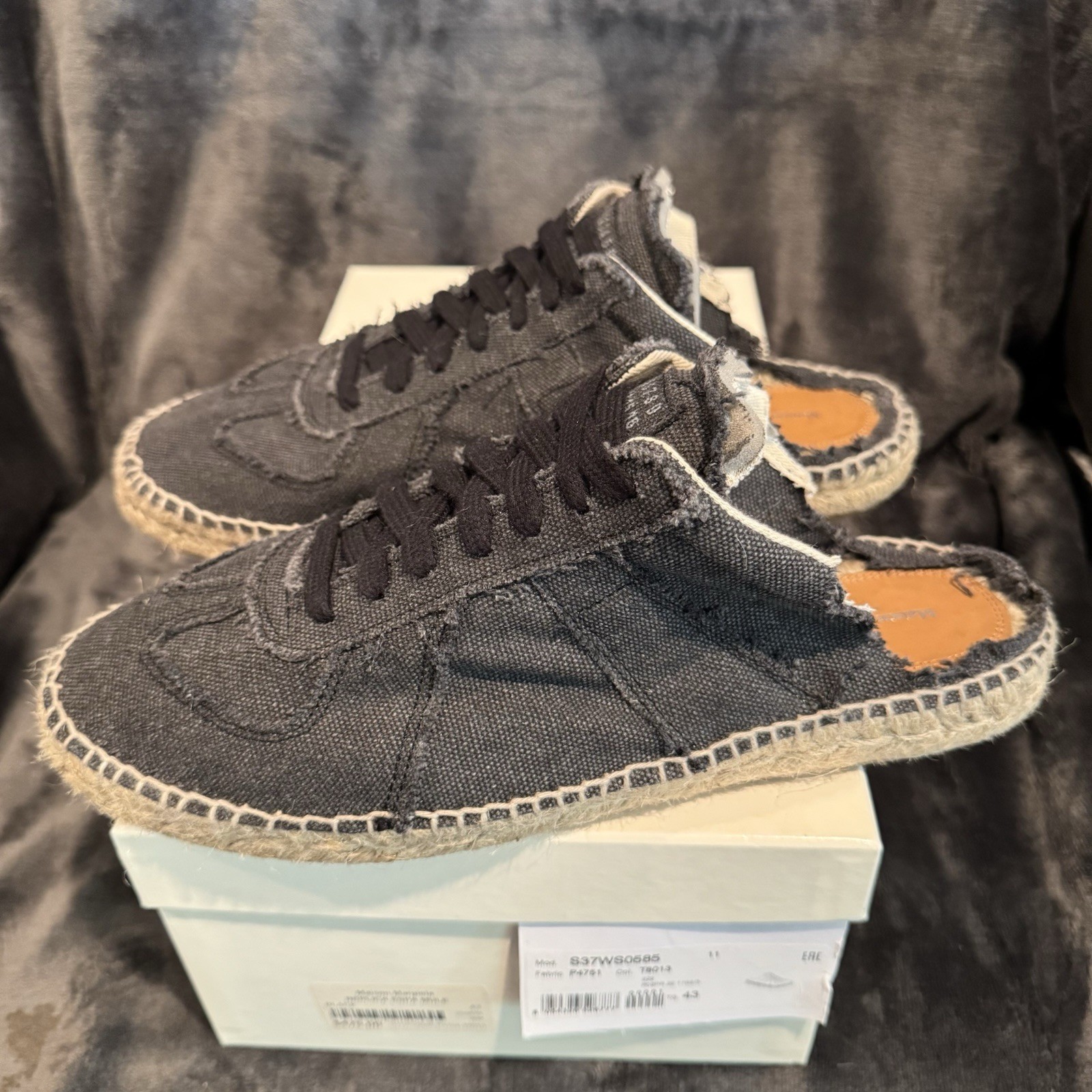 Black Maison Margiela Replica GAT Espadrilles Mules Size 43 10