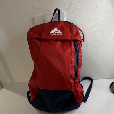 Ozark Trail 10L Small Nylon Daypack Red/Blue Padded Straps 1 Pocket Zip 15  tall