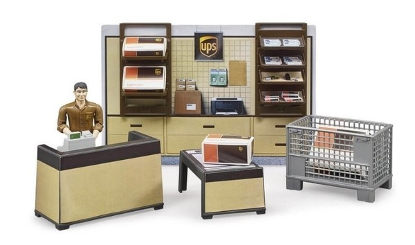Bruder, Ups Paketaufgabe Mit ZubehöR, 1/16, BRU62250-image