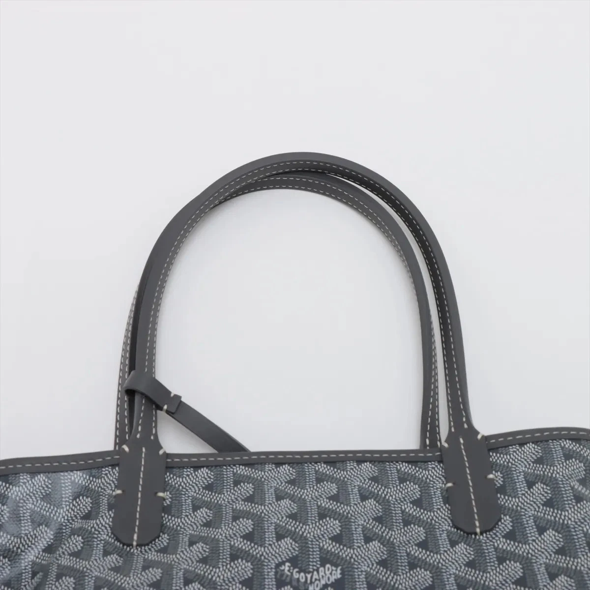 Goyard Anjou Mini borsa a mano in PVC e pelle grigia