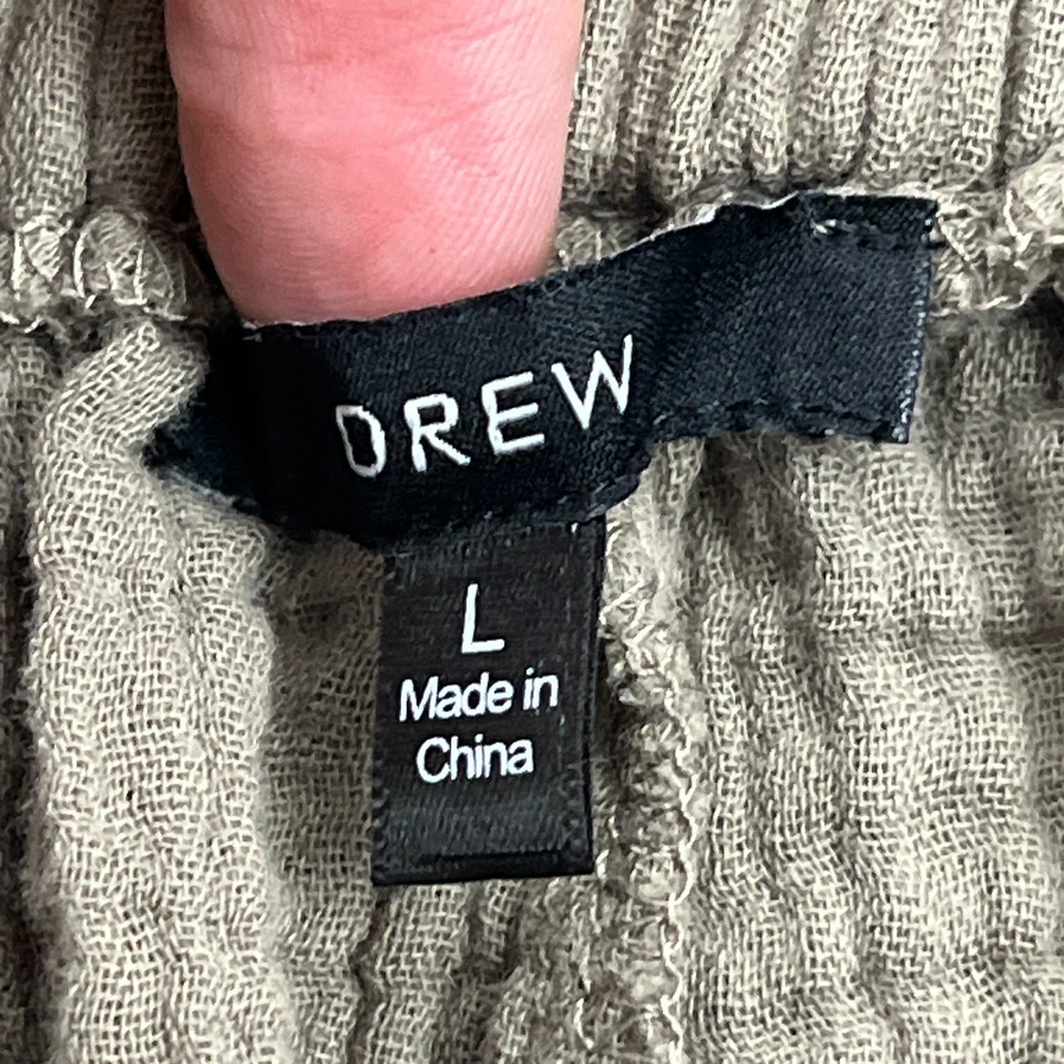 Брюки женские Drew большие бежевые молочные марлевые тюльпаны широкие текстурированные без застежек пляжные - Изображение 3 из 4