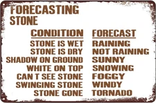 Vintage Metal Signs - Weather Forecasting Stone Tin Sign Poster Wall Decor Plaqu
