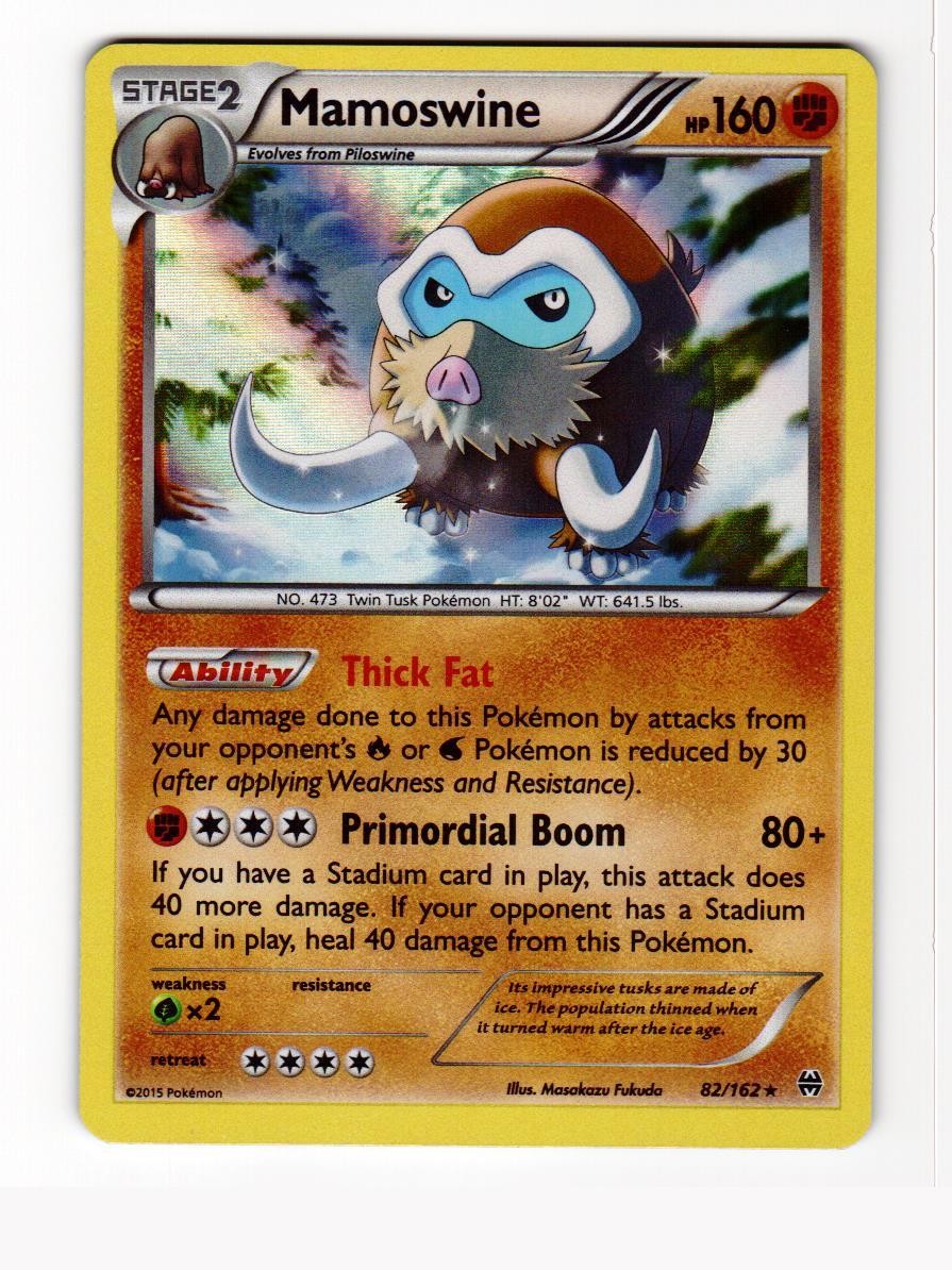 Mamoswine 82/162 Holo Rare BREAKthrough Pokemon Near Mint