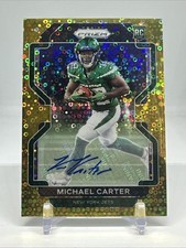 2021 Michael Carter Panini Prizm Gold Disco No Huddle Rookie RC Auto /10