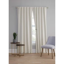 Style Selections 84-in Taupe Blackout Thermal lined Back tab/Pinch pleat/Rod poc