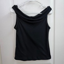 Vintage Adorence black off shoulder cotton blend sleeveless tank top casual L