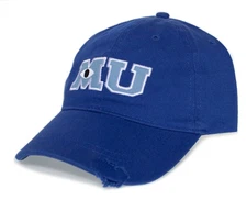 MU Hat Monsters University Cap Adult One-Size Royal Blue Distressed