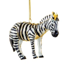 Zebra Articulated Cloisonne Metal Christmas Tree Ornament Animal Wildlife Horse