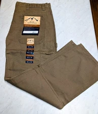 Blue Mountain Tan Canvas Utility Work Pants Men's 36x30 Relaxed New