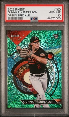 2023 Topps Finest #100 Gunnar Henderson Green Speckle