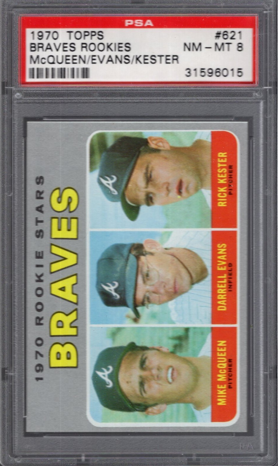 1970 Topps TOPPS MCQUEEN/EVANS/KESTER #621 Braves Rookies front