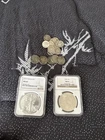 17 90% Silver Dimes. 1(1925 Peace Dollar/1 Silver Eagle. 5 Silver War Nickels40%