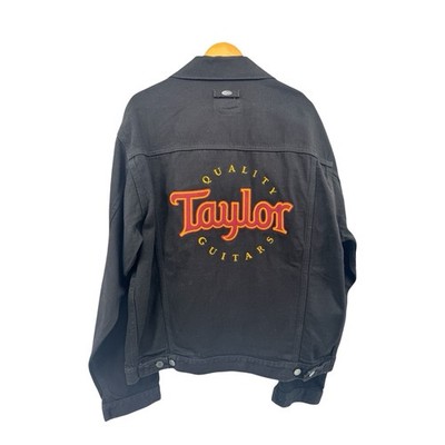Taylor Guitars Black Denim Jacket Embroidered Logo Trucker Canada Large