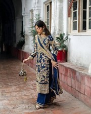 WEDDING PUNJABI SHARARA PALAZZO SALWAR SUIT PLAZZO KURTI SHALWAR KAMEEZ EID