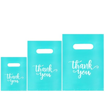 Heran 200PCS Thank You Bags for Business Small, Teal Sales Bag for Small Busi...