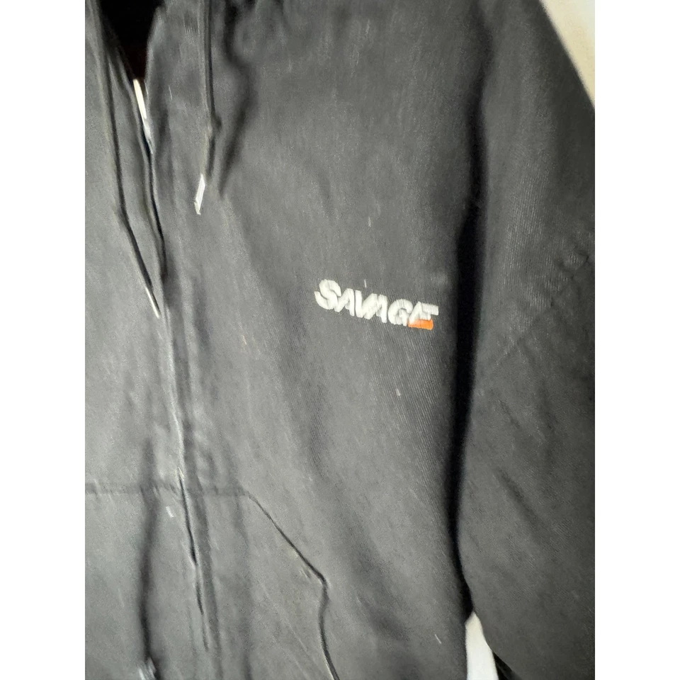 Chaqueta de trabajo CornerStone Savage con capucha cremallera completa para hombre negra grande Foto 3 de 4