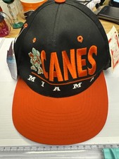 Clutch Player Black Orange White Miami Canes Snap Back Baseball Cap Hat