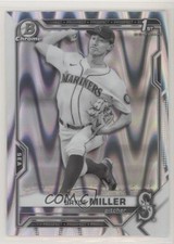 2021 Bowman Draft Chrome Black & White RayWave Refractor Bryce Miller 2x6