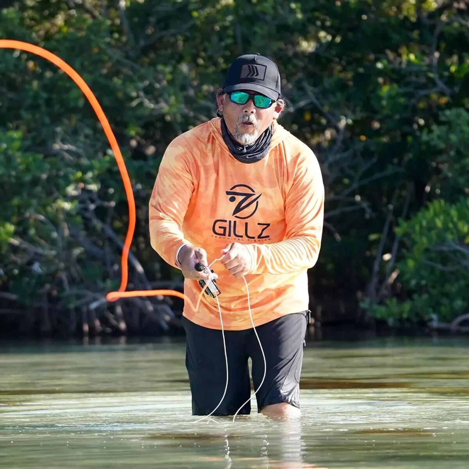 Gillz Contender Series Burnt UV Pullover Hoodie - Sun Orange size small