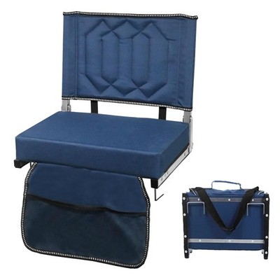 Portable Folding Stadium Chair w/ Back Support, Wide Cushion & Thick Padding