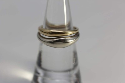 Vintage Ed Levin Sterling Silber 925 & 14k Gelbgold Ring Größe 6, 5,7 Gramm
