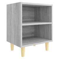 Nachttisch Massivholz Beine Grau Sonoma 40X30X50 Cm