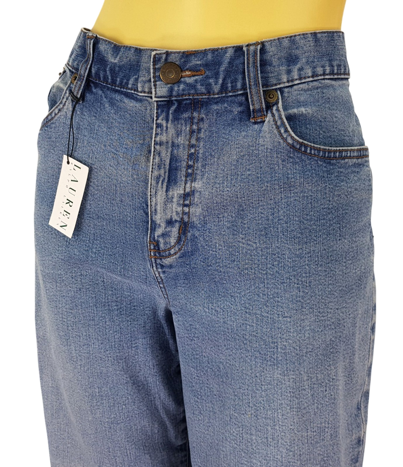 LAUREN RALPH LAUREN Womans Blue STRAIGHT JEANS High Rise - W31" - UK12 -RRP £119