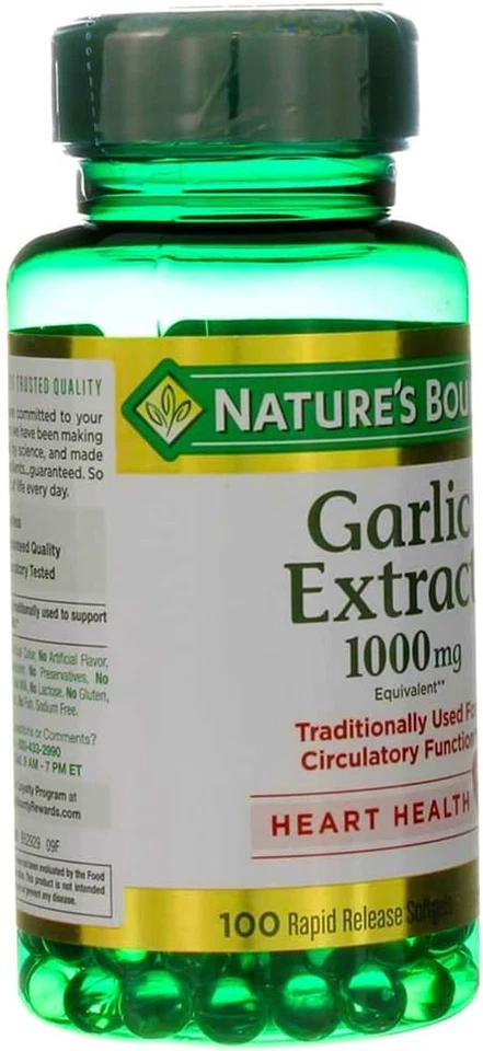 Extracto de ajo Nature's Bounty 1000 mg cápsulas blandas para cardiovasculares...  Foto 4 de 4