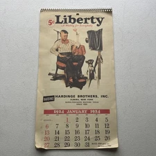 Hardinge Brothers, Inc. Elmira, New York January 1924 Calendar Vintage Reprint