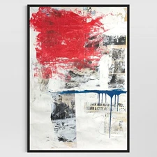 Original Mixed Media Abstract Modern Art Painting 24x36 "Whemmle" Signed