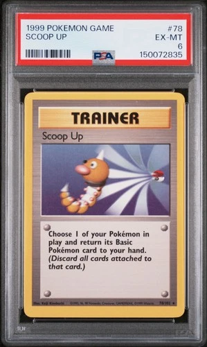 1999 POKEMON BASE SET UNLIMITED #78 SCOOP UP PSA 6