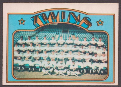 1972 OPC O-Pee-Chee #156 Semi Hi # Twins Team Card No Creases BASEBALL NRMT