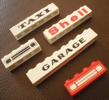 LEGO ® beschriftet bedruckt Stein 1x4 Kühler 1x6 Shell Taxi Garage 2x3 Police XR