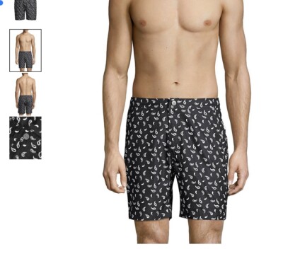 NWT ONIA Calder Paisley Black  Swim Trunks 7.5 E