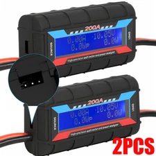 2PCS 200A Digital Watt Meter DC Volt Amp Monitor Analyser For RC Battery Solar