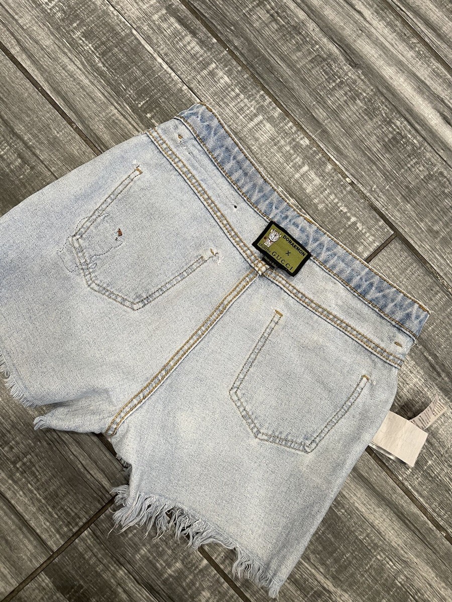 GUCCI x DORAEMON デニムショートパンツ Doraemon x Gucci denim shorts Collaboration Women's Size