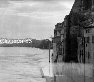 Original Foto Negativ - Pont Saint Esprit Gard Hochwasserszene Hochwasser